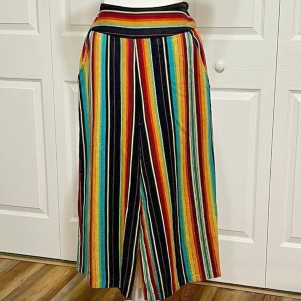 SILVERADO Striped Serape Pattern Wide Leg Cropped Pants